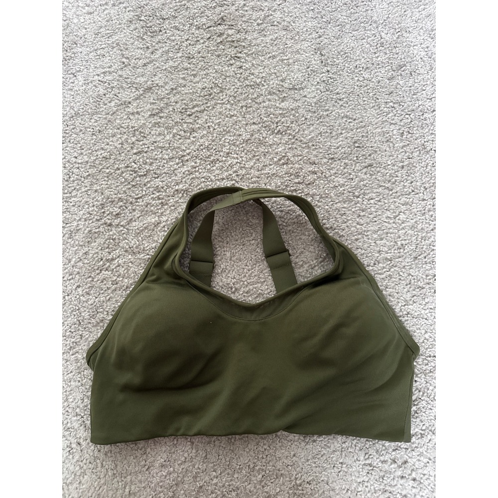 Victoria's Secret PINK Ultimate Sports Bra Olive Green Adjustable Strap Womens